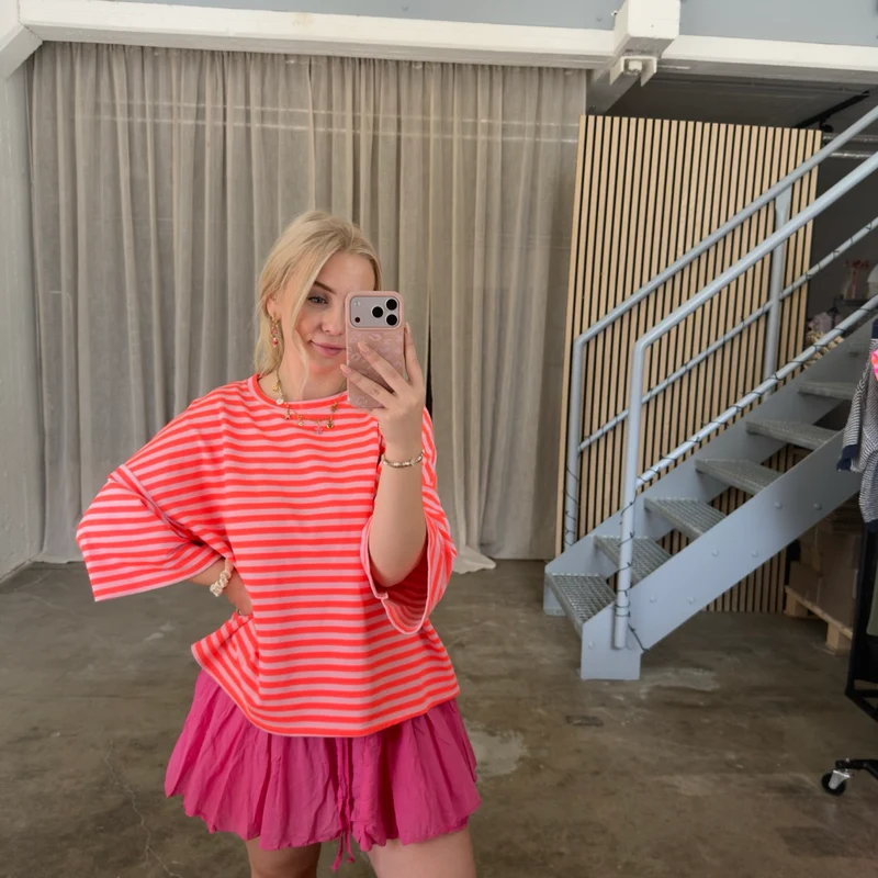 Oversize T-Shirt Solei - Rosa x Orange