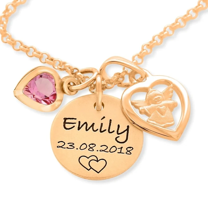NAMENSKETTE ROSÉ VERGOLDET PERSONALISIERTE KETTE TAUFE