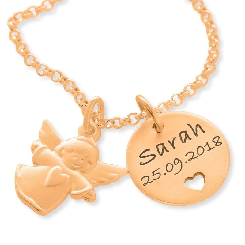PERSONALISIERTE KETTE NAME ROSÉ VERGOLDET GRAVUR