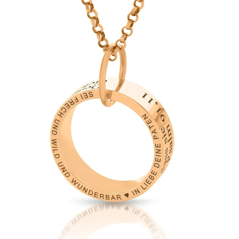 TAUFKETTE MÄDCHEN PERSONALISIERTER TAUFSCHMUCK GRAVUR HALSKETTE RING