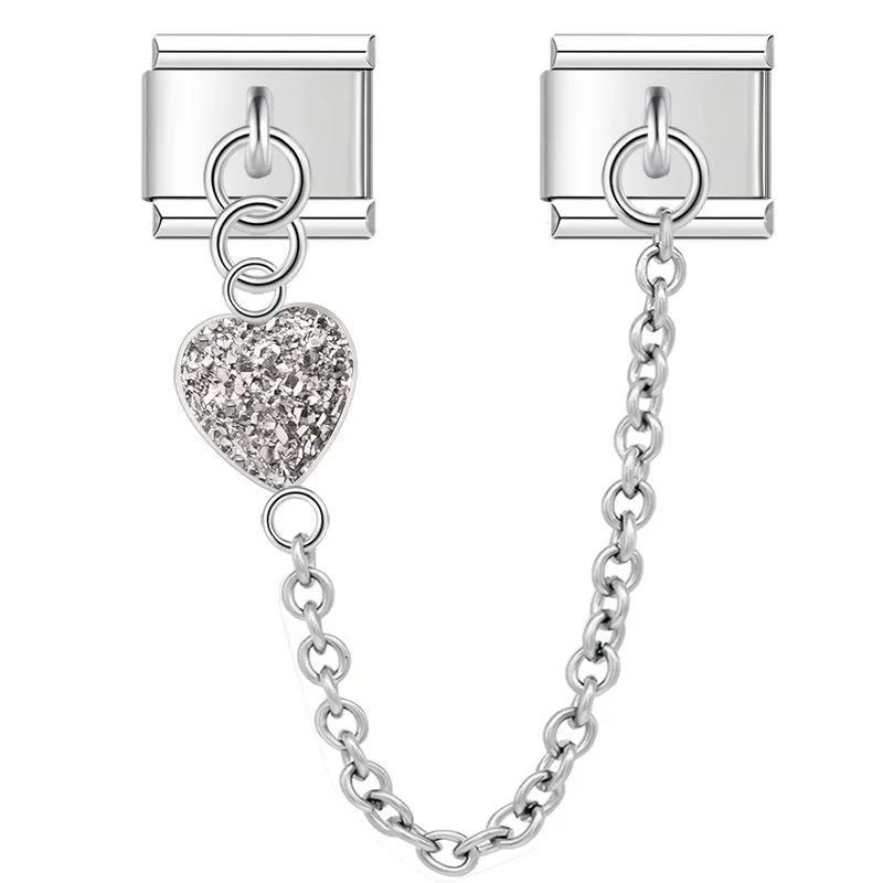 Doppel-Charm mit Kette und Herz
