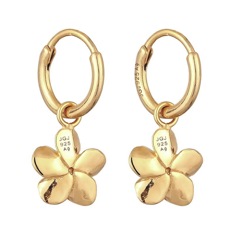 Creolen Frangipani Blume | Zirkonia (Weiß)