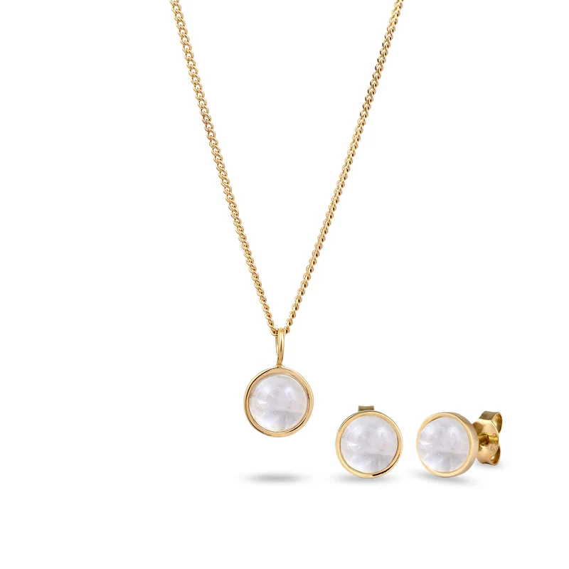 Schmuckset Basic | Mondstein (Weiß)