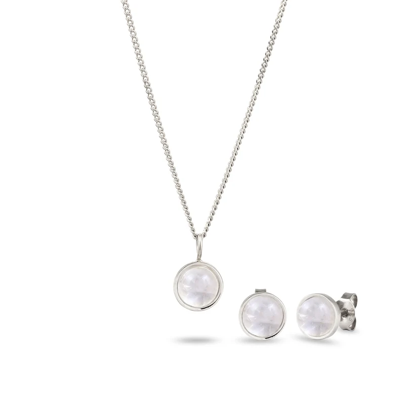 Schmuckset Basic | Mondstein (Weiß)