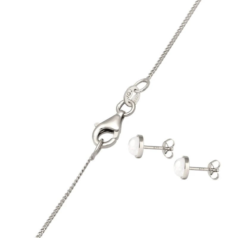 Schmuckset Basic | Mondstein (Weiß)