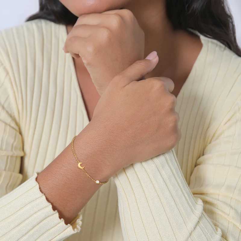 Half Moon & Star Mondsteinarmbänder Schmuck Set