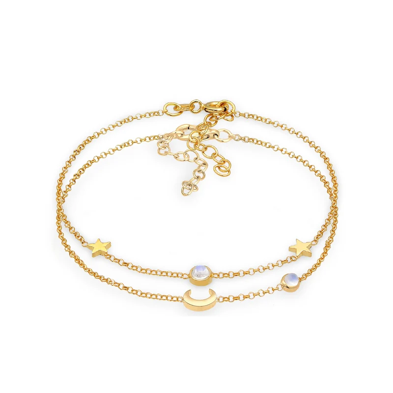 Half Moon & Star Mondsteinarmbänder Schmuck Set