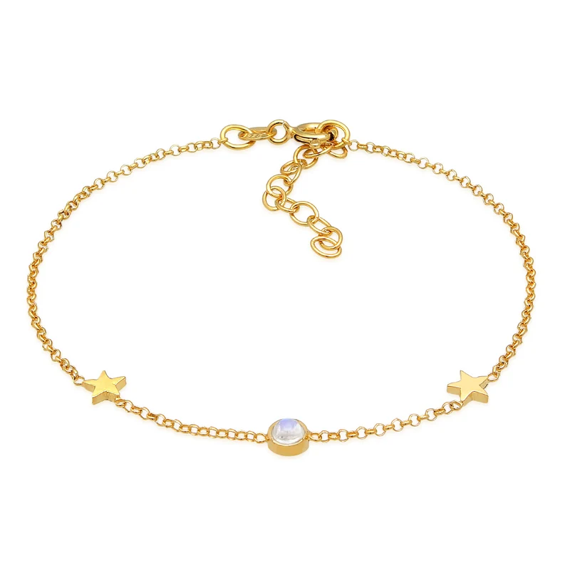 Half Moon & Star Mondsteinarmbänder Schmuck Set