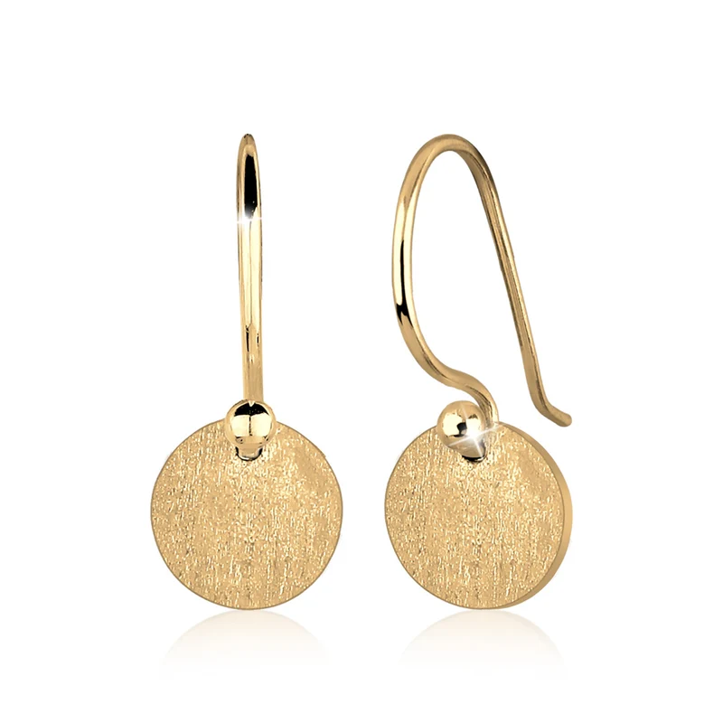 Textured Disc Ohrringe & Layered Halskette Schmuck Set