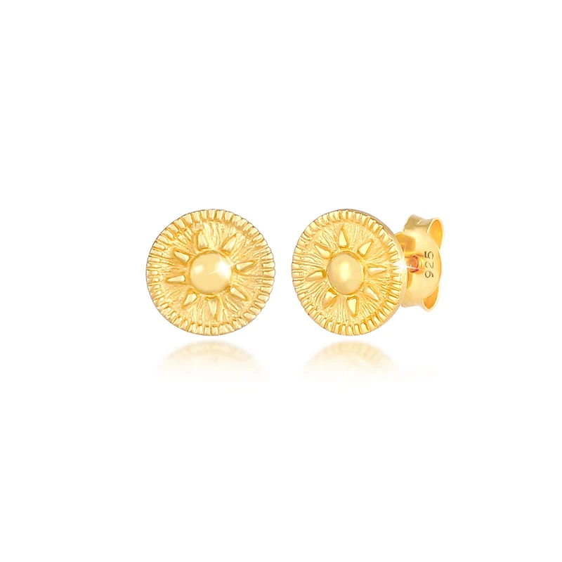 Sun Coin Halskette & Ohrstecker Schmuck Set