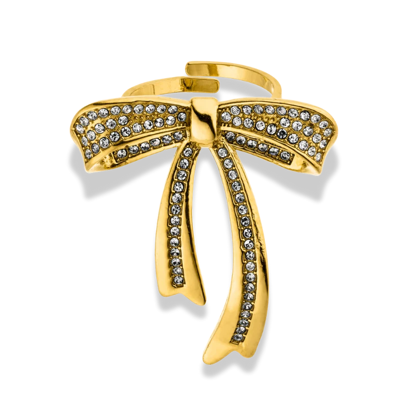 Elite Ribbon Ring 14K Vergoldet