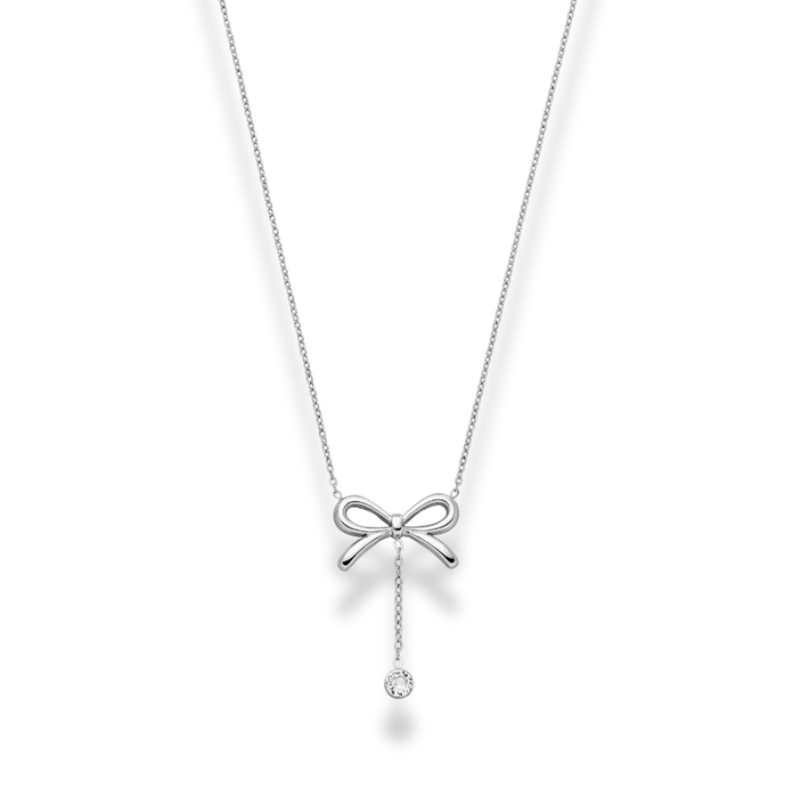 Dangle Crystal Ribbon Kette 14K Vergoldet