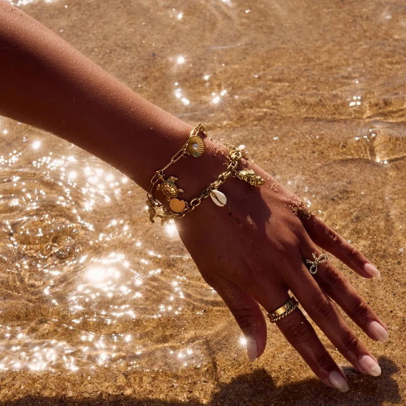 Seashore Turtle Armband 14K Vergoldet