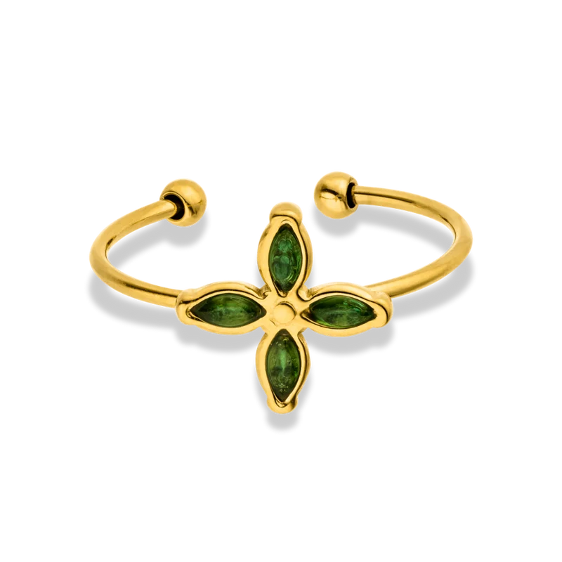 Spring Flower Ring 18K Vergoldet