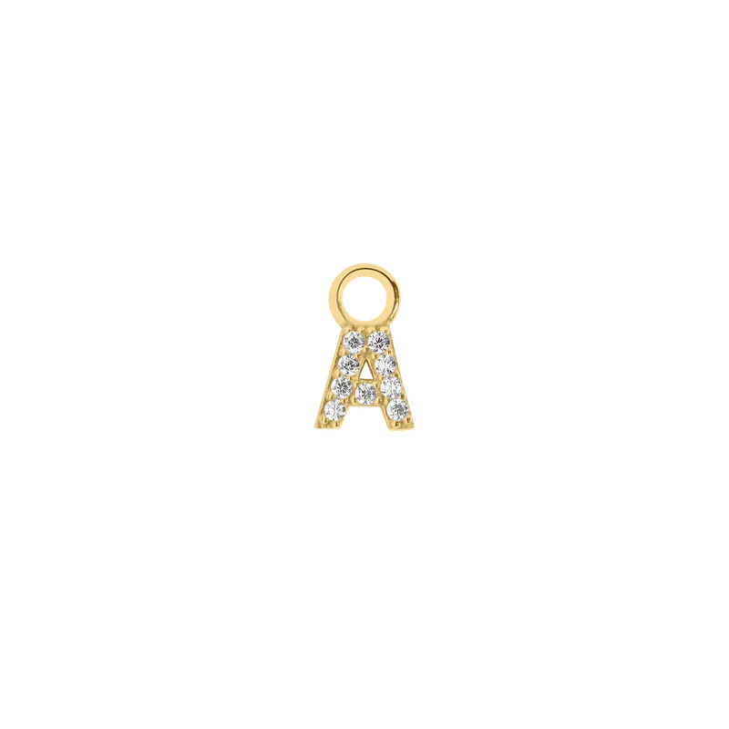 Mini Crystal Letter Charm (Ohrring Charm)
