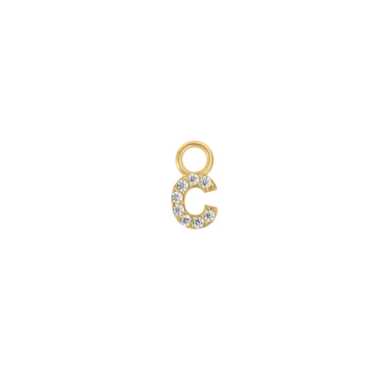 Mini Crystal Letter Charm (Ohrring Charm)