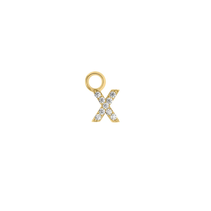 Mini Crystal Letter Charm (Ohrring Charm)