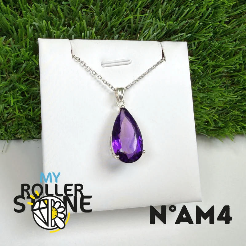 Facettierter brasilianischer Amethyst-Anhänger (BAIA) #AM4