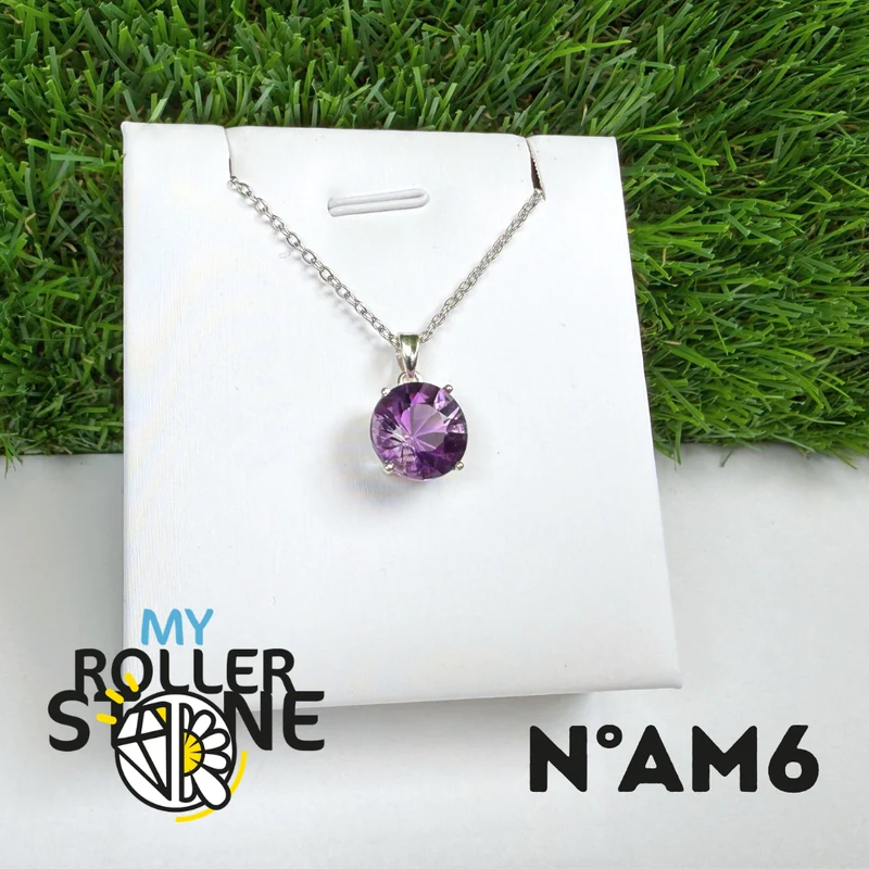 Facettierter brasilianischer Amethyst-Anhänger (BAIA) #AM6