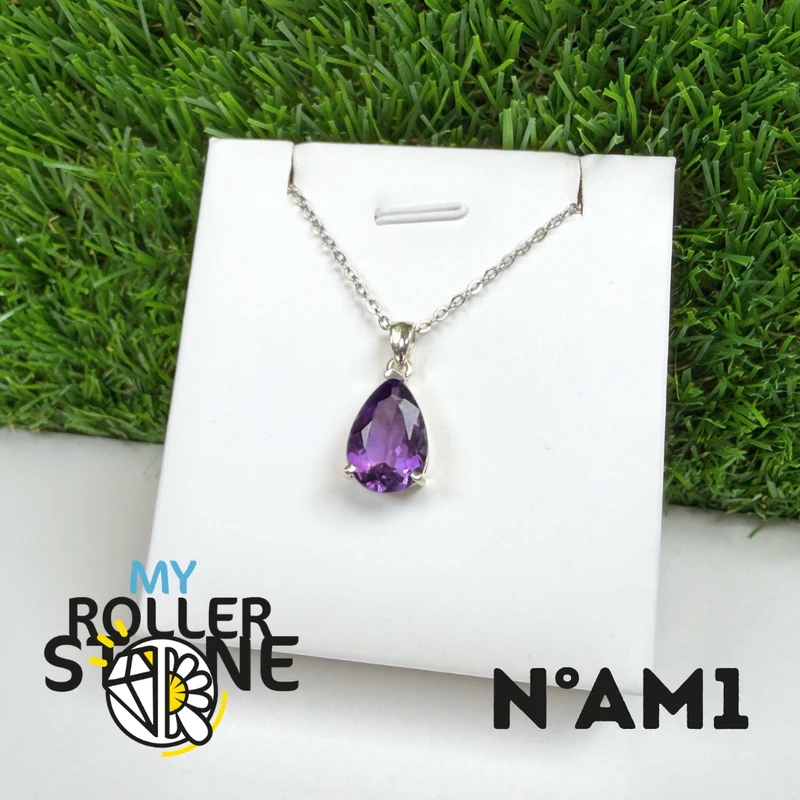 Facettierter brasilianischer Amethyst-Anhänger (BAIA) #AM1