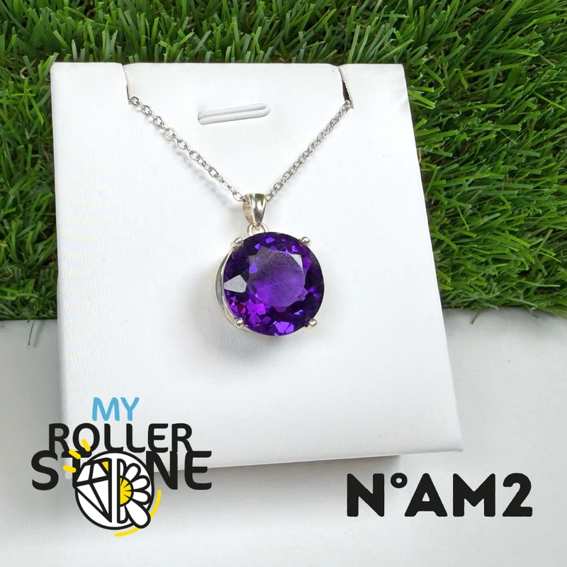 Facettierter brasilianischer Amethyst-Anhänger (BAIA) #AM2