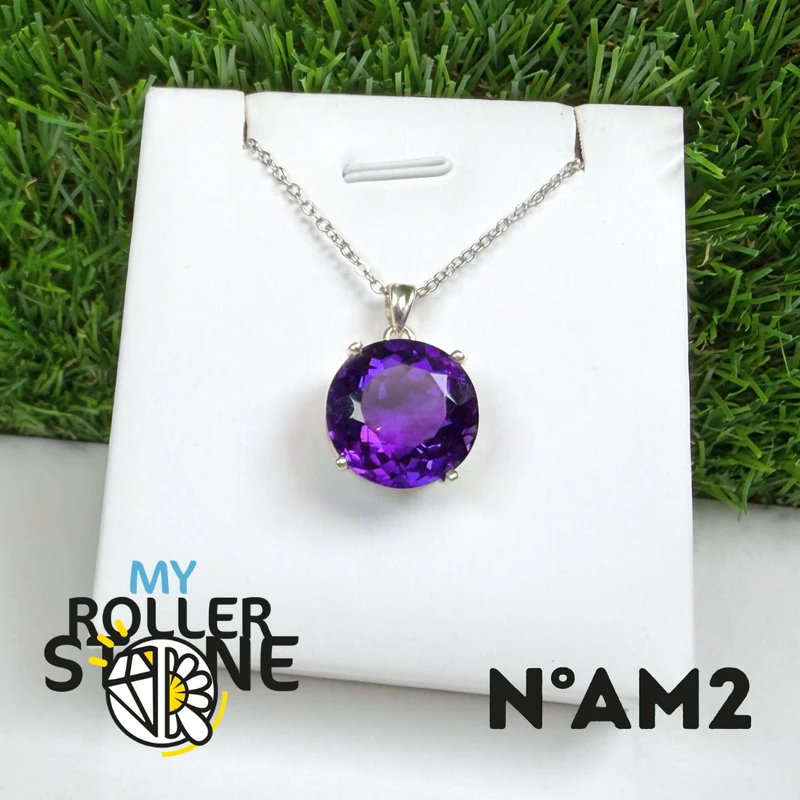 Facettierter brasilianischer Amethyst-Anhänger (BAIA) #AM2