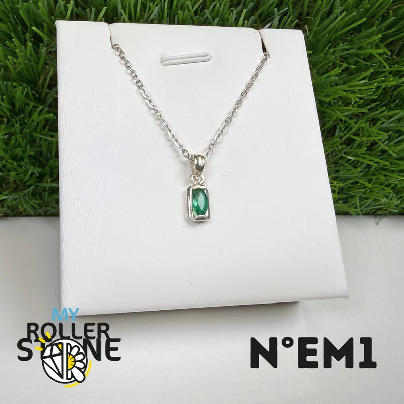 Brasilianischer Smaragdanhänger in 925er Sterlingsilber #EM1
