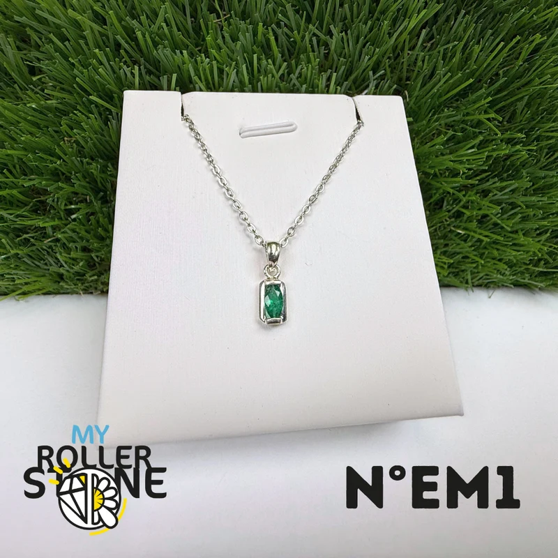 Brasilianischer Smaragdanhänger in 925er Sterlingsilber #EM1