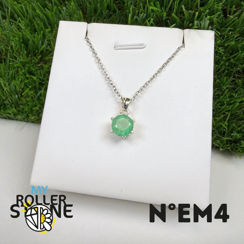 Brasilianischer Smaragdanhänger in 925er Sterlingsilber #EM4