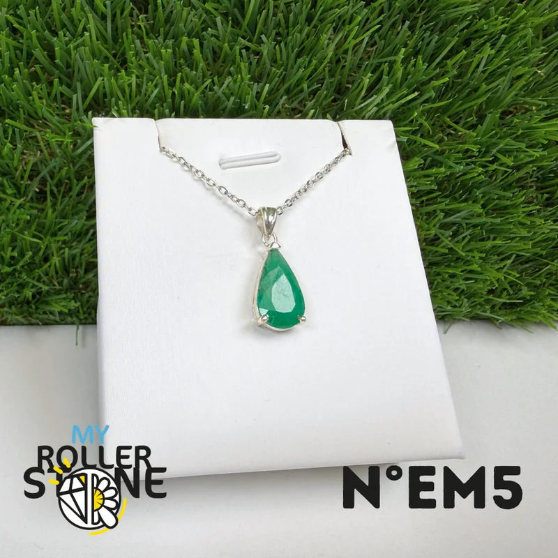 Brasilianischer Smaragdanhänger in 925er Sterlingsilber #EM5