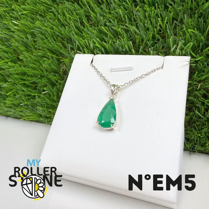 Brasilianischer Smaragdanhänger in 925er Sterlingsilber #EM5