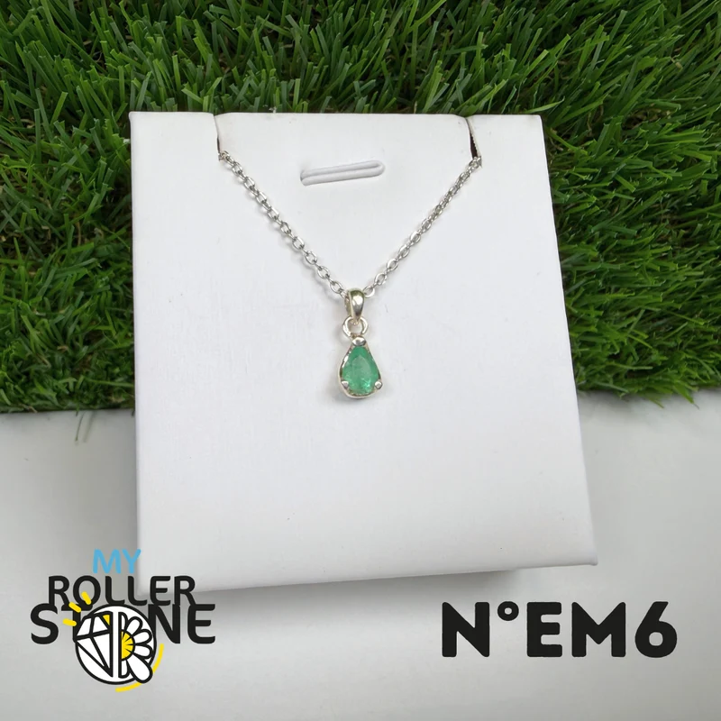 Brasilianischer Smaragdanhänger in 925er Sterlingsilber #EM6