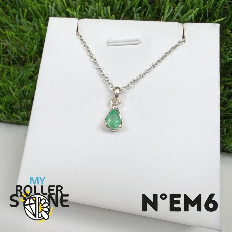 Brasilianischer Smaragdanhänger in 925er Sterlingsilber #EM6
