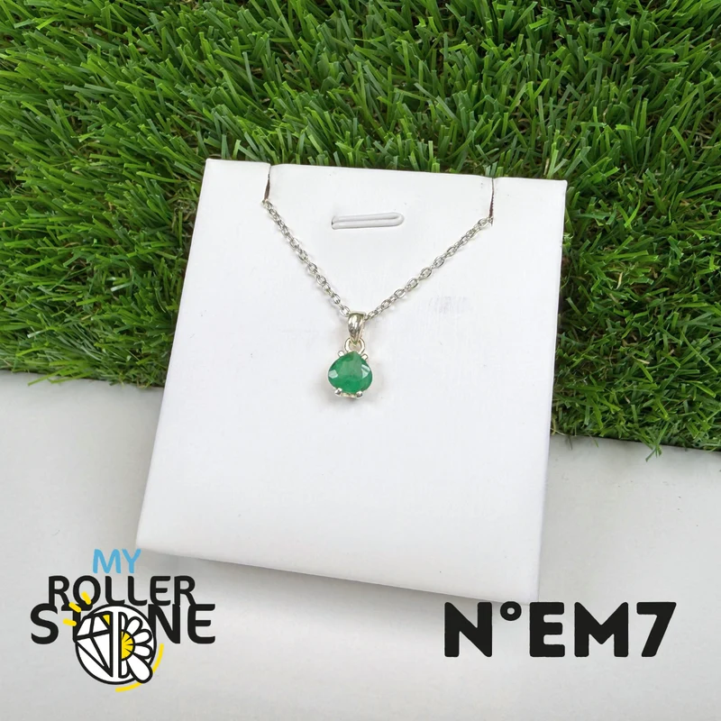 Brasilianischer Smaragdanhänger in 925er Sterlingsilber #EM7