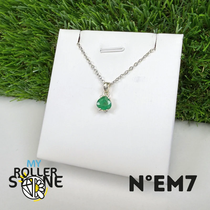 Brasilianischer Smaragdanhänger in 925er Sterlingsilber #EM7