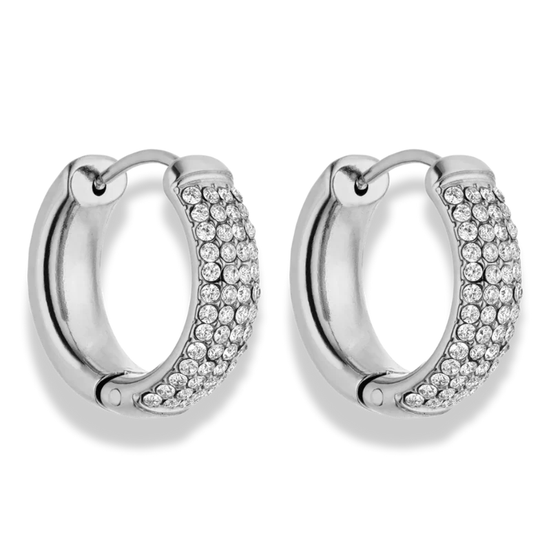 Glorious Pave Huggie Ohrringe 14K Vergoldet