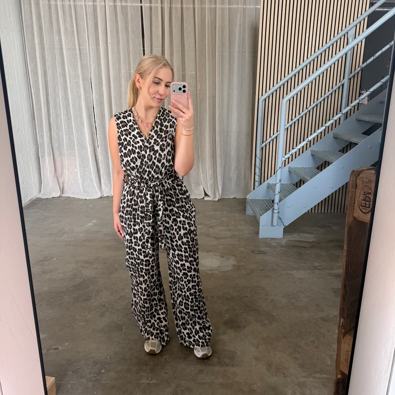 Musselin Jumpsuit Bella - Leo Schwarz