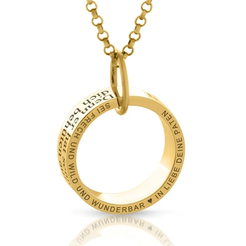 TAUFKETTE RING GRAVUR GOLD SPRUCH HALSKETTE NAMEN TAUFSCHMUCK TEXT