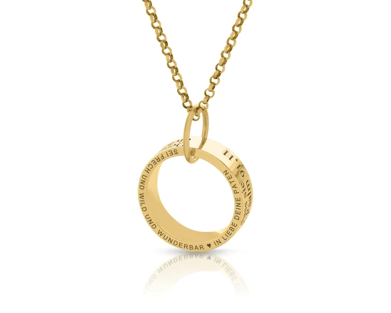 TAUFKETTE RING GRAVUR GOLD SPRUCH HALSKETTE NAMEN TAUFSCHMUCK TEXT