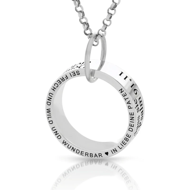 RING KETTE SPRUCH TAUFKETTE GRAVUR GESCHENK ZUR TAUFE 925 SILBER