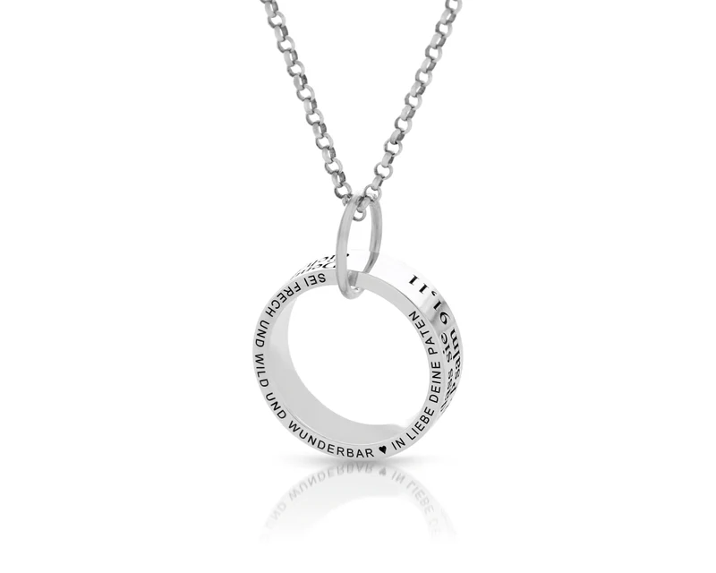 RING KETTE SPRUCH TAUFKETTE GRAVUR GESCHENK ZUR TAUFE 925 SILBER