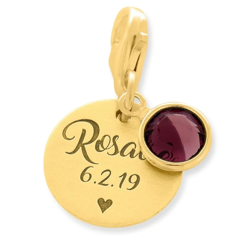 NAMEN GRAVUR CHARM ANHÄNGER VERGOLDET GESCHENK GEBURT