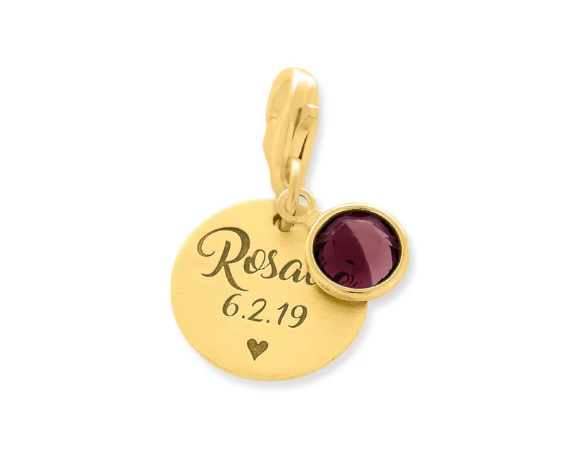 NAMEN GRAVUR CHARM ANHÄNGER VERGOLDET GESCHENK GEBURT