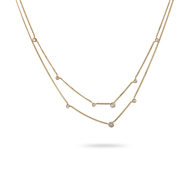 Layer-Halskette | Mit Kristallen von Swarovski® (Weiß)