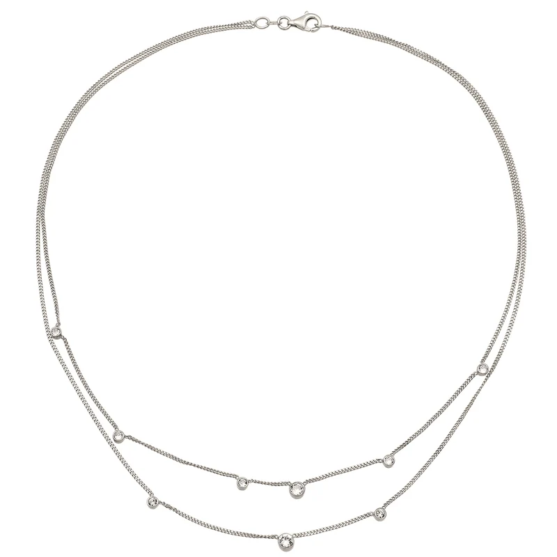 Layer-Halskette | Mit Kristallen von Swarovski® (Weiß)