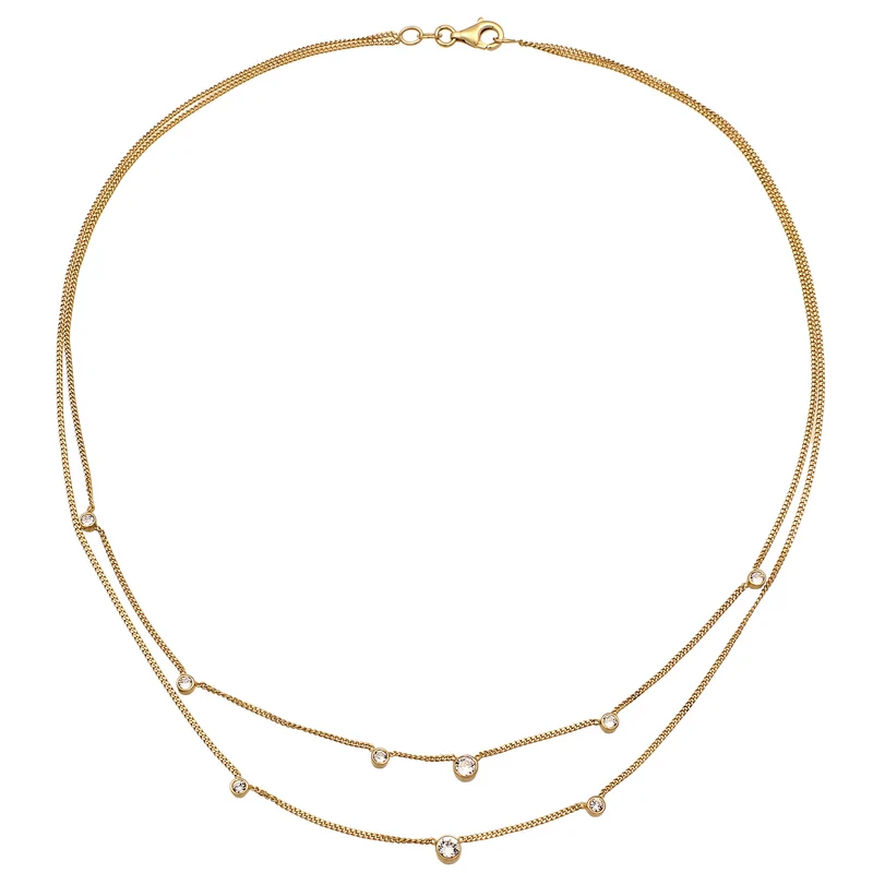 Layer-Halskette | Mit Kristallen von Swarovski® (Weiß)