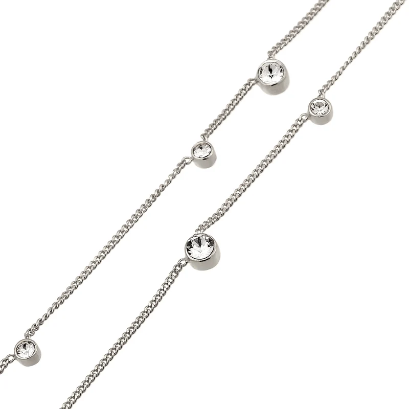 Layer-Halskette | Mit Kristallen von Swarovski® (Weiß)