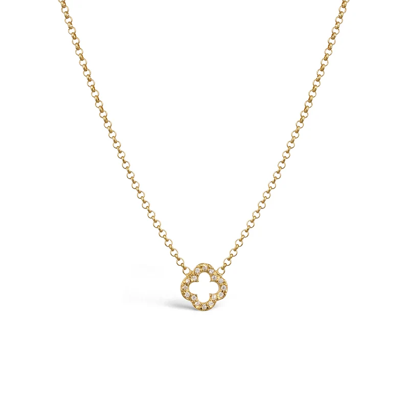 Pavé Clover Ohrstecker & Halskette Schmuck Set