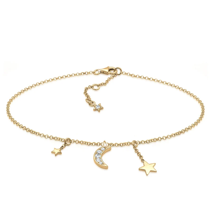 Pavé Moon Halskette & Armband Schmuck Set
