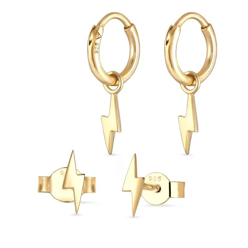 Lightning Ohrstecker & Creolen Schmuck Set